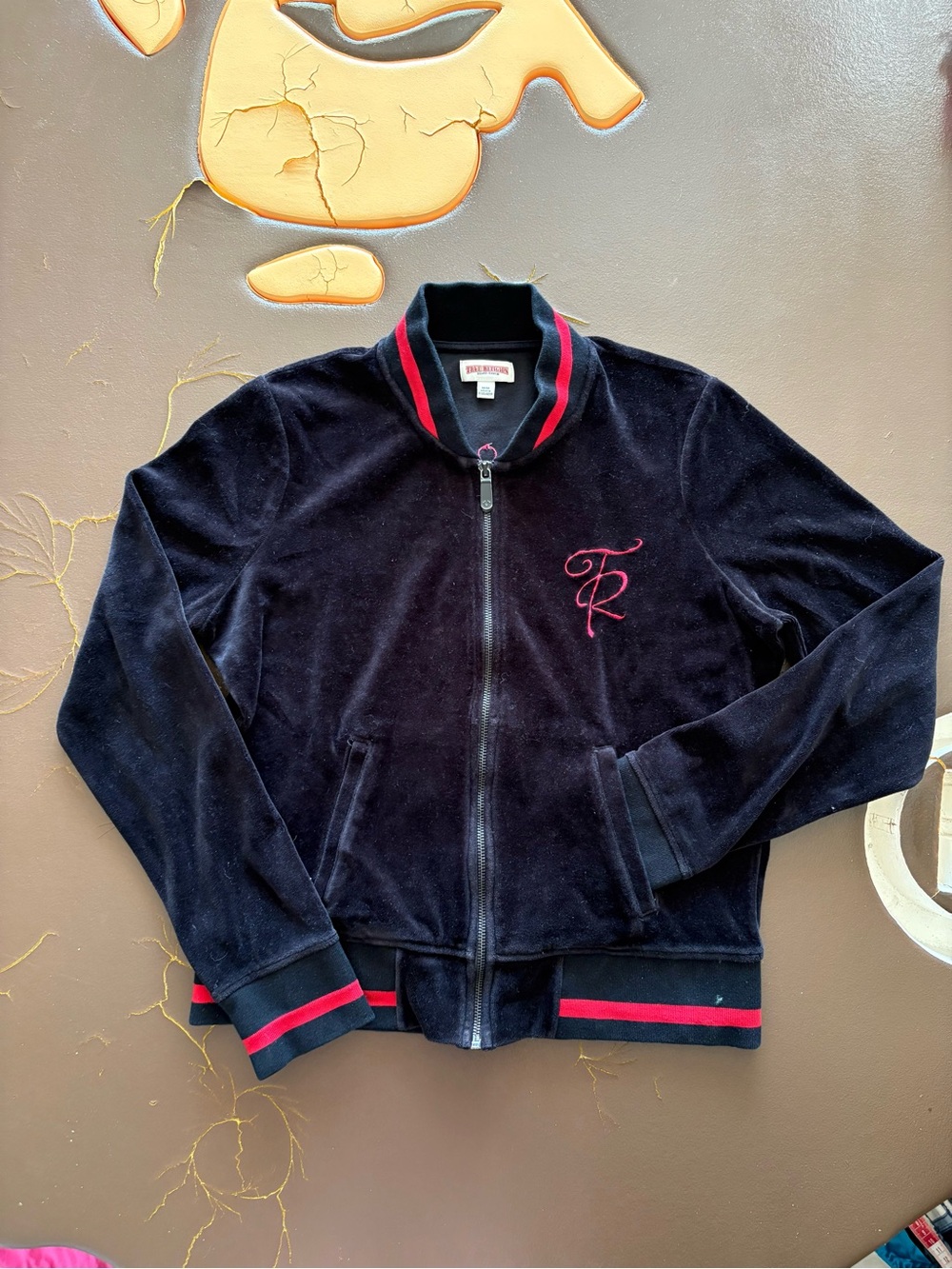 True Religion Black Top with Red Logo Tag